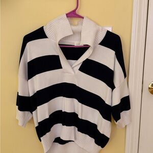 Cyrus Black and White Striped Sweater